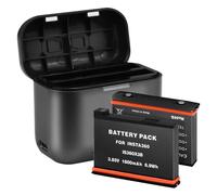 CITYORK 2 Pack Replacement Battery 1800mAh and 2 Channel USB Charger Case Compatible with INSTA 360 X3 Action Camera