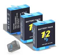 CITYORK (3 Pack) 2000 mAh Replacement Battery for GoPro Hero 12 Hero 11/10/9 Black Battery, Rechargeable Extreme Battery Set, Sports Camera Accessories, Lungo Tempo di Esecuzione, Super Lunga Vita