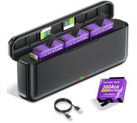 CITYORK 3-slot charger and 2PCS 2400mAh battery Compatible with Insta360 Ace/Ace Pro/Ace Pro 2, Replacement battery for Insta360 Ace/Pro battery charger kit Accessories With LED display and USB cable