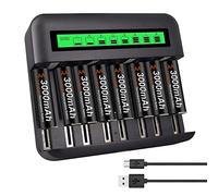 CITYORK AA AAA C D Charger with 8 AA Rechargeable 3000mAh Batteries, High Performance Battery and Charger 18 Months Warranty (Appearance May Vary)