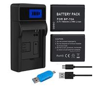 CITYORK BP-70A Replacement Battery (2-Pack) and Charger for Samsung DV150F ES65 ES67 MV800 PL20 PL80 SL605 SL630 ST76 ST80 ST6500 SL50 TL205 WB30F WB35F Camera