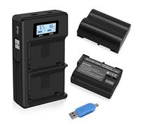 CITYORK EN-EL15 EN-EL15a 2500mAh Replacement Battery (2 pack) and Smart LED Dual Charger for Nikon and Compatible with Nikon Z6, Z6, D500, D600, D610, D750, D810, D810a, Cameras