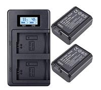 CITYORK NP-FW50 Camera Battery Charger Set for Sony a7, a7 II, a7R, a7R II, a7S, a7S II, A600, A6500, A6300, A55, A5100 (2-Pack 2000mAh, Micro USB Input Charger, Versatile Charging Option)