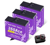 CITYORK [Pack of 3] 2400 mAh Battery for Instan360-Ace/Ace Pro/Ace Pro 2 Replacement Battery, Rechargeable Long Life Battery, Sports Camera Accessories, High Capacity, Long Life, Easy Replacement
