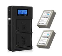 CITYORK Replacement Battery BLN-1 (Pack of 2) and Quick Double LCD Battery Charger for Olympus BLN-1 OM-D E-M1, OM-D E-M5, Pen E-P5, OM-D E-M5 M2