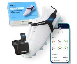 CITYPLAY Smart Football Tracker for Cleats by Playermaker, Track 25+ Technical & Physical Metrics, 12 Month Access to CITYPLAY Football Training App Included, Advanced Than GPS, Large