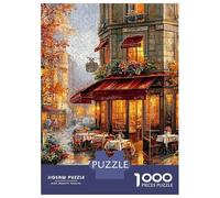 Cityscape 3-Layer Cardboard 1000 Pc European Street Café Puzzle, Impossible Hard, Logic Training, Stress Relief & Family Collector Gift 38x26cm/1000pcs