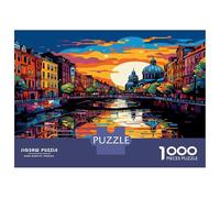 Cityscape Architecture 1000 Pcs Jigsaw Puzzle Bundle: Ultra Difficult Challenge Canal Town for After-school Puzzle Activity, A Puzzle for Serious Puzzlers 70x50cm/1000pcs