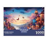 Cityscape Architecture 1000 Piece Jigsaw Puzzle For Adults Family Challenge Toys Stress Relief Puzzle Exercise The Memory of The Brain for The Whole for Women, Gifts for Men 38x26cm/100