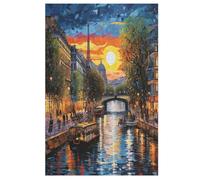 Cityscape Architecture 1000 Piece Kids Wooden Jigsaw Puzzle | | Sustainable Puzzle for Adults | Premium 100% Recycled Board | (78×53cm)