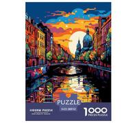 Cityscape Architecture 1000 Pieces Premium Jigsaw for Adults Cool Collage Effect, Fun Details, Educational, Challenging Puzzle Games 52x38cm/1000pcs
