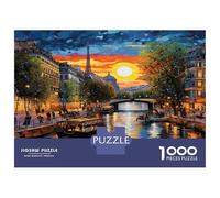 Cityscape Architecture DIY Jigsaw Puzzle 1000 PC Paris Canal Sunset focusing on Logic Skill Development for Party Games, Best Gift for Puzzle Lovers 70x50cm/1000pcs