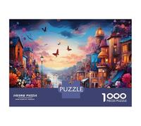Cityscape Architecture For Cognitive Growth & Gifting: 1000 Pieces Development Puzzle Colorful Fairy City Educational And Fun for Home, A Great Gift Idea for Learning And Development 70x50cm/1000pcs