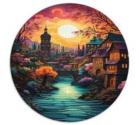 Cityscape Architecture Jigsaw Puzzles Puzzle for Adults Kids. 1000 Pieces Whimsical Challenge Toy Educational Games Home Decoration for Educational Games Gifts 1000pcs (67.5x67.5cm)