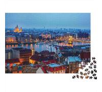 Cityscape at Dusk 1000pcs Jigsaw Puzzle for Adults, Premium Thick Cardboard, River City Night View, Challenging Puzzle, Stress Relief Meditation, Family Fun Activity for Home Decor 70x50cm/1000pcs