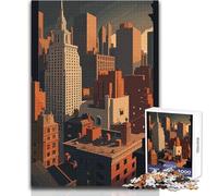 Cityscape at Sunset Hard Jigsaw Puzzle for Adults 1000 Pieces Educational Mind Challenge Game Unique Gift with Sentimental Value Size 50x75cm