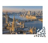 Cityscape London Landmarks 1000 Piece Jigsaw Puzzle for Adults Paper Material Educational Skyline Puzzle Home Decor Stress Relief 38x26cm/1000pcs
