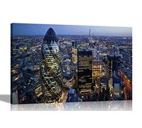 Cityscape of Iconic London Skyscrapers Canvas Prints City Wall Art Pictures Framed Office Photos Hanging Artwork Living Room 60 x 40cm (24 x 16 inches) A2