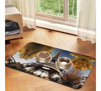 Cityscape Paris Eiffel Tower France Print Cat Food Mat Pet Feeding Mat for Floor Pet Supplies Dog Water Bowl Mat Dog Essentials