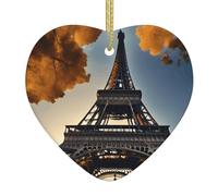 Cityscape Paris Eiffel Tower France Print Ceramic Christmas Tree Ornament Hanging Decorations Home Decor Gifts for Christmas