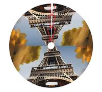 Cityscape Paris Eiffel Tower France Print Christmas Tree Skirt 48 Inch, Evergreen Trees Ornament Winter Holiday Mat Decoration