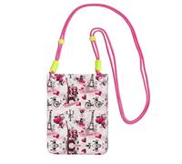 Cityscape Paris Eiffel Tower France Print Crossbody Bag For Women, Mini Phone Purses, Cute Phone Wallet, For Hiking Travel Gift