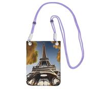 Cityscape Paris Eiffel Tower France Print Crossbody Bag For Women, Mini Phone Purses, Cute Phone Wallet, For Hiking Travel Gift