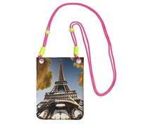 Cityscape Paris Eiffel Tower France Print Crossbody Bag For Women, Mini Phone Purses, Cute Phone Wallet, For Hiking Travel Gift