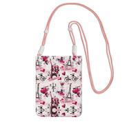 Cityscape Paris Eiffel Tower France Print Crossbody Bag For Women, Mini Phone Purses, Cute Phone Wallet, For Hiking Travel Gift