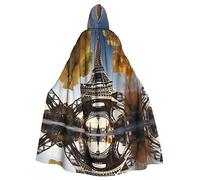 Cityscape Paris Eiffel Tower France Print Hooded Cloak,Halloween Hooded Cloak,Halloween Christmas Cosplay Costume