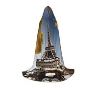 Cityscape Paris Eiffel Tower France Print Hooded Wizard Robe Halloween Cloak Medieval Renaissance Cosplay Christmas Party Outfits