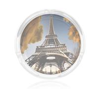 Cityscape Paris Eiffel Tower France Print Round Glass Ashtray For Decor Living Room Bedroom Meeting Room Smoking Accessory
