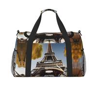 Cityscape Paris Eiffel Tower France print Weekender Overnight Carry On Bag Gym Luggage Bag Duffel Bag for Travel Women, Black, One Size