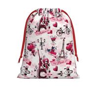 Cityscape Paris Eiffel Tower France Ultra Soft Velvet Gift Bag, Comfortable To The Touch, Reusable