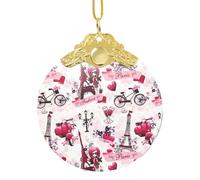 Cityscape Paris Eiffel Tower France Xmas Ornament, Hanging Ornaments For Christmas Tree Holiday Decor Creative Gifts