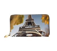 Cityscape Paris Women's Eiffel Tower Leather Zip Wallet Black One Size Black One Size, Black/White, One Size