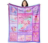 CITYSONG Axolotl Blanket for Girls, Axolotl Gifts for Girls Women, Just A Girl Who Loves Axolotl Blanket, Axolotl Lovers Birthday Gifts Decor Throw Blanket 60" x 50"
