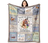 CITYSONG Horse Blanket for Girls, Horse Gifts for Girls Women, Just A Girl Who Loves Horses Blanket, Horse Lovers Birthday Gifts Decor Throw Blanket 80" x 60"