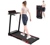 CITYSPORTS Folding Motorized Electric treadmill, Foldable Walking Running Machine,2.0HP, for Home,Bluetooth Speaker,LED Display & Fitness App,Phone Holder,Adjustable Speeds 0.6-7.8 MPH (Black Red)