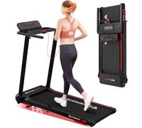 CITYSPORTS Folding Treadmill, Under Desk Walking Machine, 8% Incline Treadmills for Home, 12km/h Portable Treadmill, 1400W Motor Walking Pad Foldable, 120kg Weight Capacity, APP LED Screen (Black)
