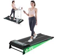 CITYSPORTS Treadmills,Walking Pad with Remote Control,Under Desk Treadmill for Home/Office Fitness Exercise,Portable Treadmill 1-6KM/H,LCD Display,No Assembly (Black Green)