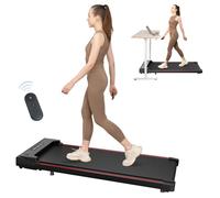 CITYSPORTS Treadmills,Walking Pad with Remote Control,Under Desk Treadmill for Home/Office Fitness Exercise,Portable Treadmill 1-6KM/H,LCD Display,No Assembly (Black Red)