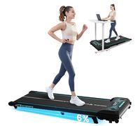CITYSPORTS Walking Pad with 6% Incline,Under Desk Treadmill for Home,1-6KM/H Walking Running Machine with LED Display,Remote Control,Bluetooth,Non-Assembly (Black Green)