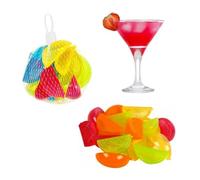 12 Lemon Reusable Ice Cubes Multicoloured Shaped Reusable Plastic - Citystores