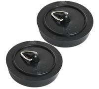 Citystores® 2 Pack 38mm Black Bath Plug Universal 1-1/2" Fit for Bathtubs, Sinks & Basins Durable Rubber Stopper Seal for Drains Easy to Install Bathroom Plug Replacement