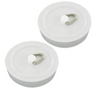 Citystores® 2 pack 38mm White Bath Plug, 1-1/2" (38mm) Universal Fit for Bathtubs & Basins