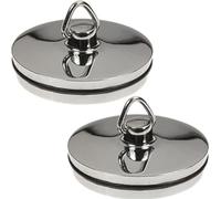 Citystores® 2 Pack 45mm Slim Line Chrome Bath Plug - 1-3/4" Universal Fit, Durable Anti-Corrosion Drain Stopper for Bathtubs & Basins