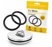 CityStores® 2 Pack Bath Plug O Rings 38mm - Replacement Rubber Seals for Bath Plugs, 35mm Inner Diameter, 1.5 Inch Plug Seal Gasket Rings, Black Rubber O-Rings