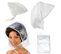 citystores® 2-Pack Clear Rain Bonnet Hat - Waterproof Rain Scarf for Hair Protection, Reusable Plastic Hood for Women & Men - Travel Rain Cap Cover