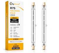 citystores® 2 Pack Dimmable R7S 118mm 400W Halogen Bulb Linear Halogen Light for Projector, Security, Landscape, Floodlight, Garden Lighting Bright, Long-Lasting, Easy Installation